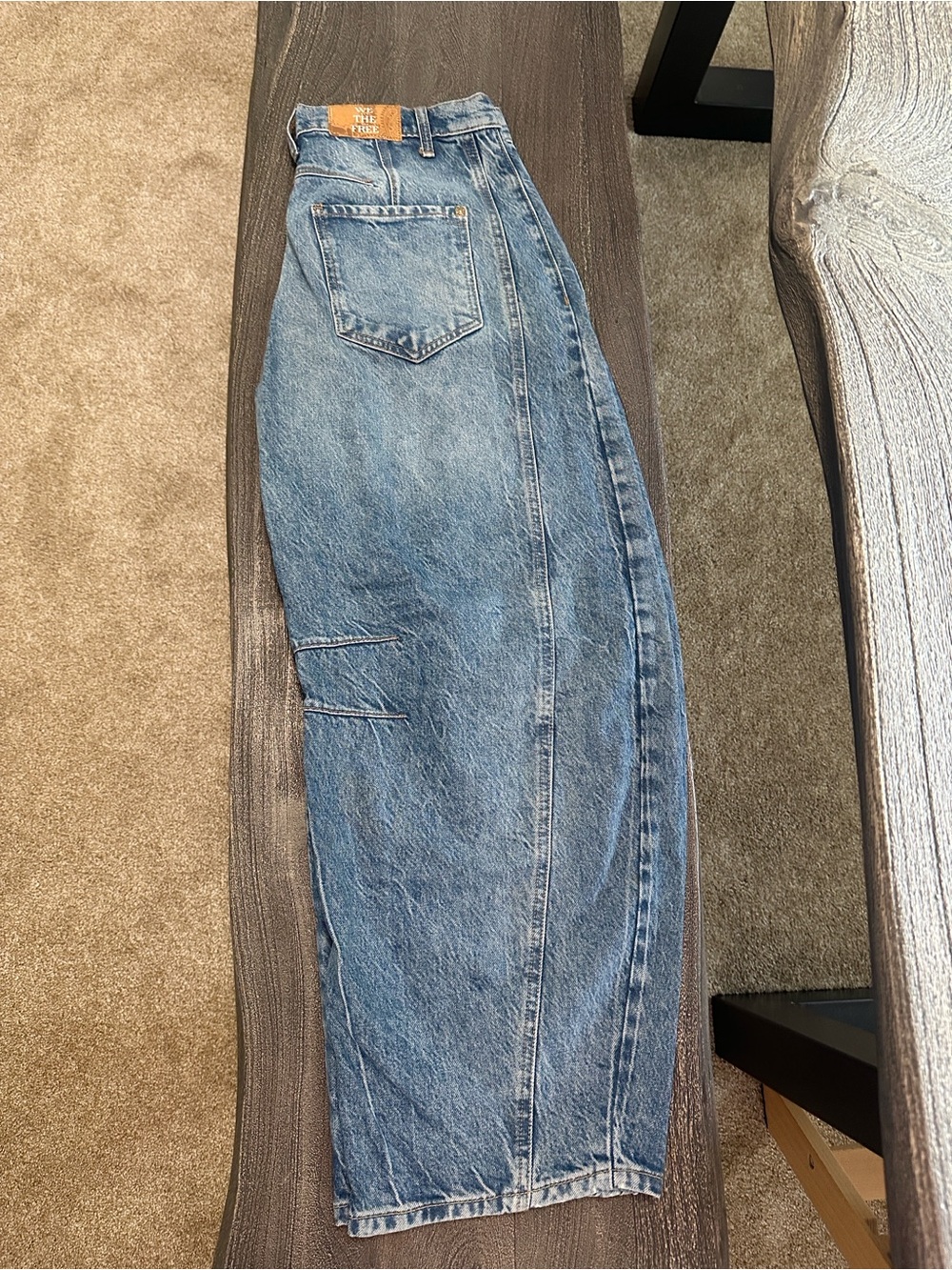 Free People Barrel Leg Vintage Wash 26 Jeans - Oversized Fit - Picture 6 of 6